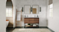 The Foundry Collection | 20" Vanity | Integrated Single Sink, Freestanding, Walnut | Bath Vanity Collection | Houzz