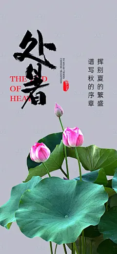 处暑节气海报-源文件分享-ywjfx.cn