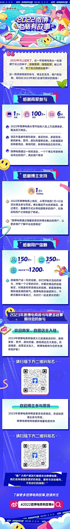 运营插画  线条风  微博  长图  H5