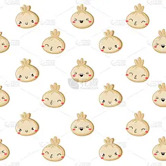 矢量无缝模式点心。Emoji风格,卡哇伊。7、食中有试同之品格