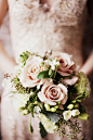 Lovely wedding flower / Ivory lace with roses...