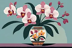 流光溢彩的水彩兰花植物图片插画