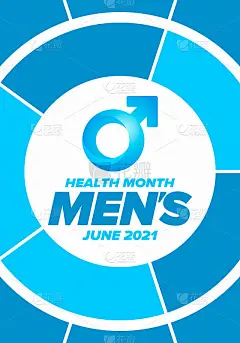 六月全国男性健康月健康教育计划。每年在美国庆祝。医学概念。护理和健康。海报、卡片、横幅和背景。矢量图