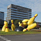 Large flying bowling pins, Eindhoven, Netherlands