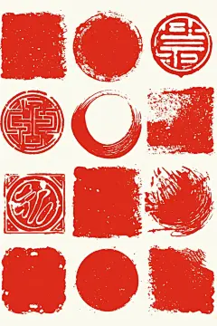 印章制作红色水墨设计元素