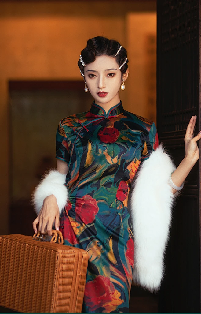 老上海旗袍2020年新款改良版年轻款少女复古民国风长款气质优雅秋-淘宝网图片_民国旗袍图片素材-花瓣网