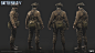 BFV_Allied Medic, Rui Mu : We use scanned model for Highmesh and clean the issues then bake the normal and diffuse maps to the gamemesh.
In general, 
The highpoly and textures for the upperbody and lowerbody made by me.
All of the heads and hair made by L