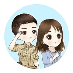 #宋仲基霸气告白 我想娶你# 
从太阳后裔的宋宋CP，终于要变成宋宋夫妻！
一组手绘Q版太阳后裔情侣头像送给大家，
祝大家有情人终成眷属！转走的单身狗会脱单！ ​​​​