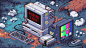Stream scene Kirby nature retro gaming / nes / vegetation / 3 scenes / Starting Soon / Starting Soon / Stream Ending