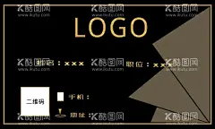 黑色名片  - 源文件下载【酷图网】黑色,极简,金色,名片,简单,