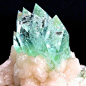 辉沸石 Fluorapophyllite on Stilbite, India@北坤人素材