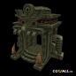 CGwall游戏原画网站_玛雅神庙入口_石门狮形头部入口细节放大图