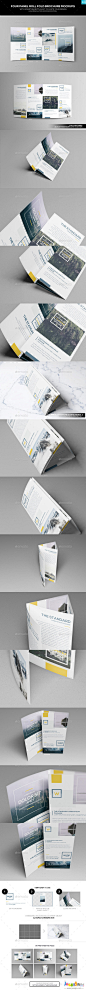 横版四折页宣传册演示效果样机素材 four panel roll fold brochure mockups-场景模型|Mock-Ups-｜匠心素材站 joesign.com - 精选优质设计师资源分享平台！匠心玩设计 轻松做创意