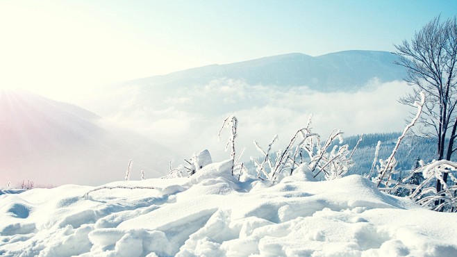 草地山川自然雪春天壁纸（#1873881...