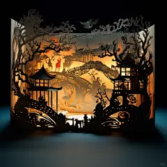 剪纸立体书文创（含咒语） - 小红书