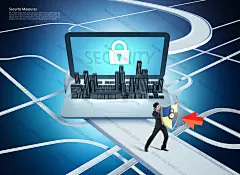秘钥安全盾牌网络信息安全商务科技合成图片海报设计商务海报首页素材