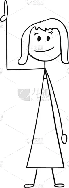 女商人,女人,卡通,正下方视角,商务,男人,概念,图像,指着,站