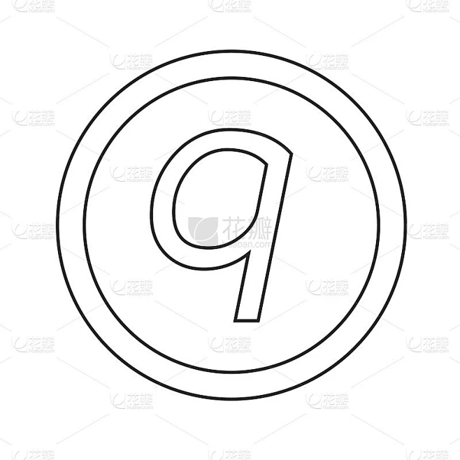 基本字体字母q图标插图设计素材-花瓣网
