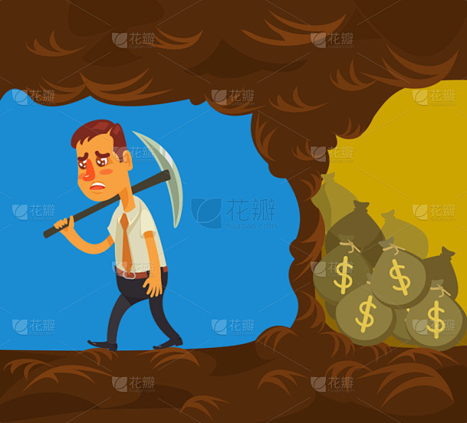 永远不要放弃。矢量平面卡通插画