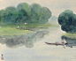 用最少的笔墨表达最美的风景，山水意境水彩画
画家 古元