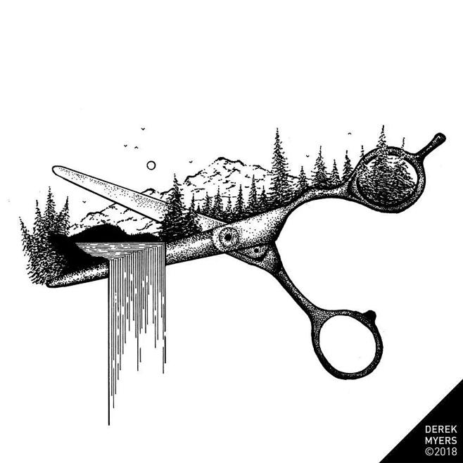 Derek Myers  针管笔绘画 (...