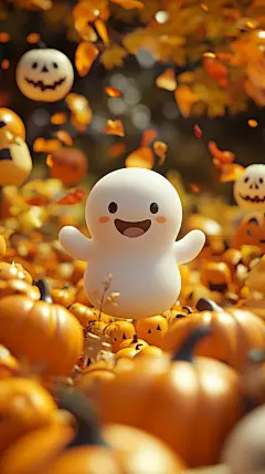 万圣节海报背景萌系主题素材通用模板 (53)