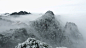 雪中的黄山中国国家公园