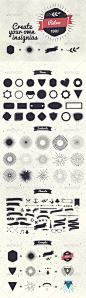 Badge Creator Kit - Decorative Vectors #WebDesign #GraphicDesign #Print: 