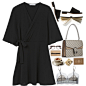 A fashion look from September 2017 featuring bell sleeve dress, slip on shoes and gucci handbags. Browse and shop related looks.