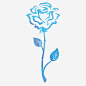 手绘蓝色玫瑰花装饰图案图宝宝 https://bao16.com 简笔画 装饰图案 手绘植物 玫瑰花简笔画 花朵设计 卡通 手绘 图案设计
