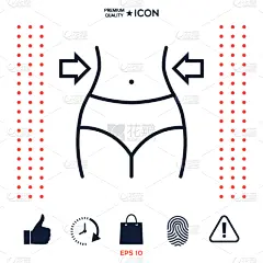 腰部,女人,线条,肚子,苗条,形状,轮廓,白色,直的,瘦身