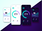 Lifestyle App tracking diagram graphic dashboad light mode dark mode happiness daily ui version two facts personal data ux ui app theme light darck concept