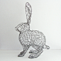 Jackrabbit Wire Sculpture - left : 22 gauge galvanized steel; 13" tall x 8.75" long.  Inspired by the glorious vision of morning sun shining through a jackrabbit's ENORMOUS ears.