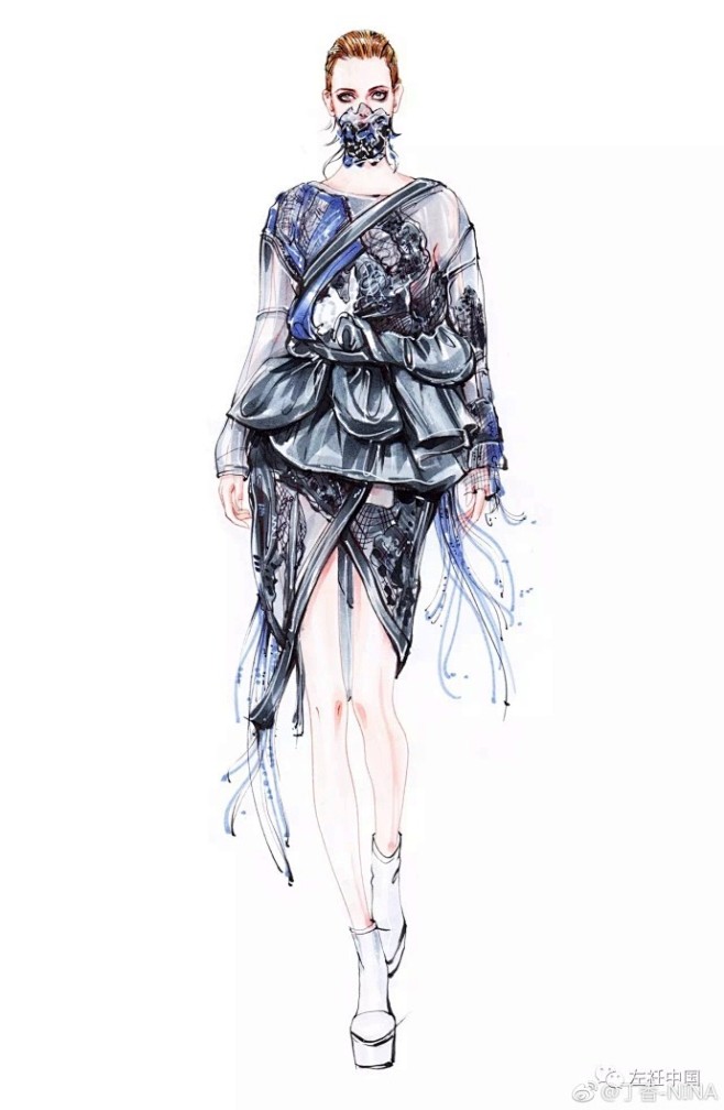 马克笔时装画分享 #服装插画#（作者： ...