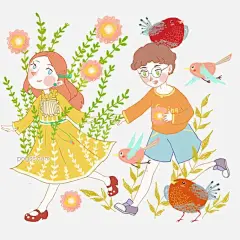 春游绿色植物情侣花卉鸟类男孩女孩图片大小2000x2000px 图片尺寸2.77 MB 来自PNG搜索网 pngss.com 免费免扣png素材下载！春季#春色#春天#春游#卡通人物形象#卡通手绘#绿色#绿植#鸟类#女生系列#清新#情侣#色彩#