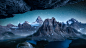 General 5120x2880 mountains night stars snow rocks landscape lake river forest trees Mount Assiniboine Canada Cath Simard