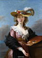 【油画】戴草帽的自画像 （ Louise Élisabeth Vigée Le Brun）勒布伦作品