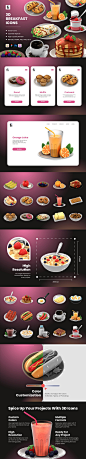 3D 早餐图标集  (FIG,PNG,PSD,Blend,GLTF)