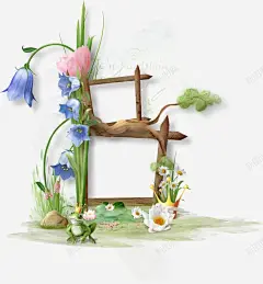 花枝树枝方框 免费下载 页面网页 平面电商 创意素材