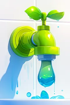 用水环保宣传插画绘画