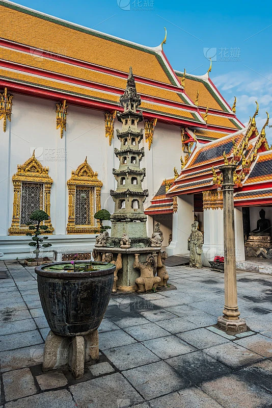 寺庙内部Wat Pho temple泰国曼谷素材-花瓣网