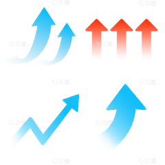 装饰系列扁平渐变向上箭头