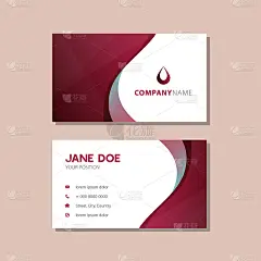 gradient red and blue waves business card design