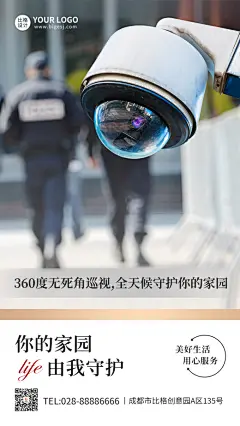 小区物业安全手机海报