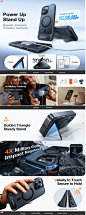 Amazon.com: TORRAS Strong Magnetic & Seamless Stand for iPhone 16 Pro Max Case, Fit for MagSafe, Military Grade Drop Protection, Adjustable Kickstand Phone Case for iPhone 16 Pro Max, Slim Frosted Matte Black : Cell Phones & Accessories
