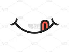 Yummy smile vector cartoon emoticon with tongue li