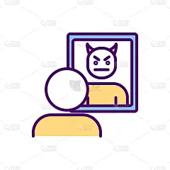 自我批评行为RGB颜色图标