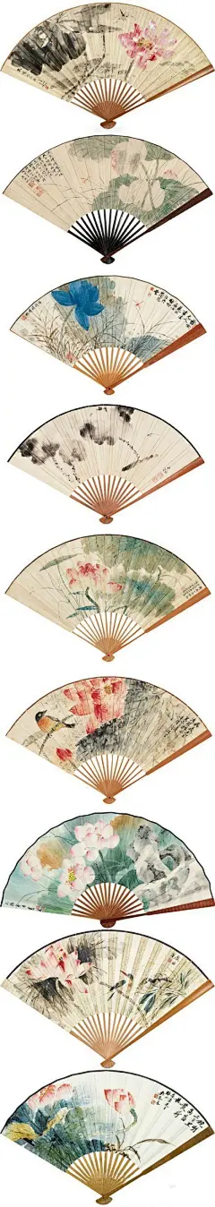 【国画·折扇篇】叶随彩笔参差长，花逐轻风次第开 ，夏天有这么一把漂亮的扇子，清风徐来，一种久违的馨香！！