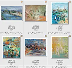 M844【法国】让·杜菲（Jean Dufy）油画、水彩美术资料网传图库-淘宝网