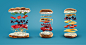 Sandwiches deconstructed on Behance